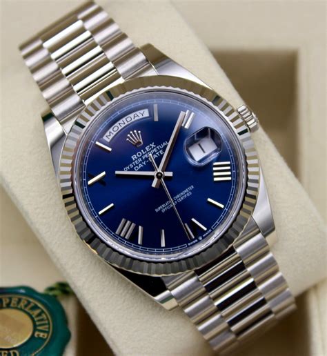 rolex day date silber blau|rolex day date watches.